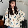 カワイイ恐竜プリント トレーナー ホワイト