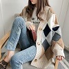 ダイヤ柄もこもこカーディガン